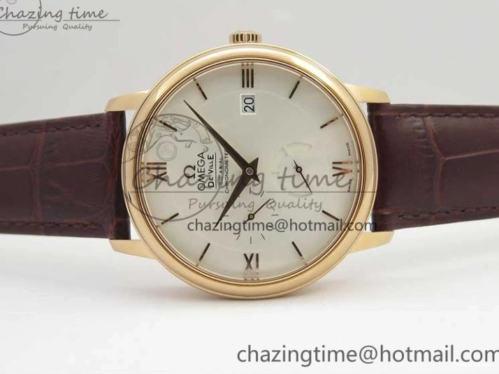 0422 De Ville Prestige Real PR RG ZF 1:1 Best Edition White Dial on Brown Leather Strap MIYOTA HighPerformance 7939